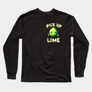 Cool Pick up Line Lime (Back Print) Long Sleeve T-Shirt